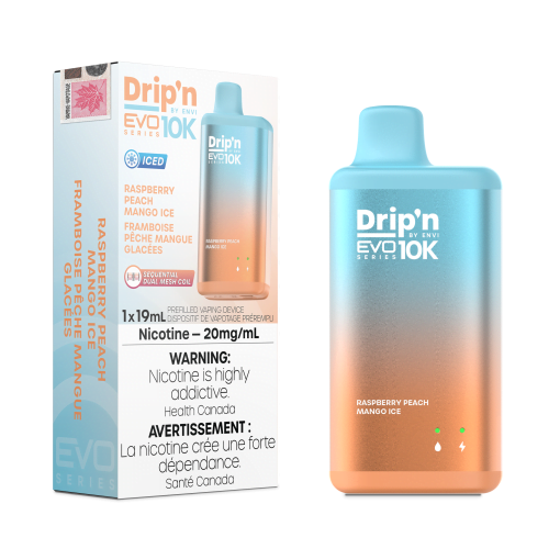 Drip'n EVO 10K - Raspberry Peach Mango Ice (20mg/mL)