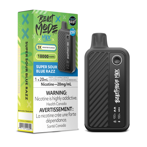 Beast Mode Max 18K Puffs- Super Sour Blue Razz (20mg/mL)
