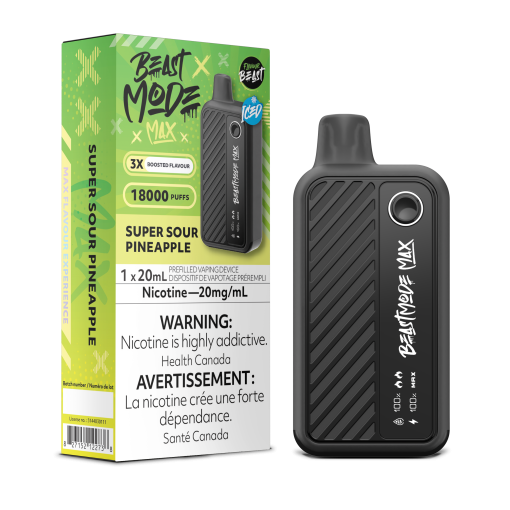 Beast Mode Max 18K Puffs- Super Sour Pineapple (20mg/mL)