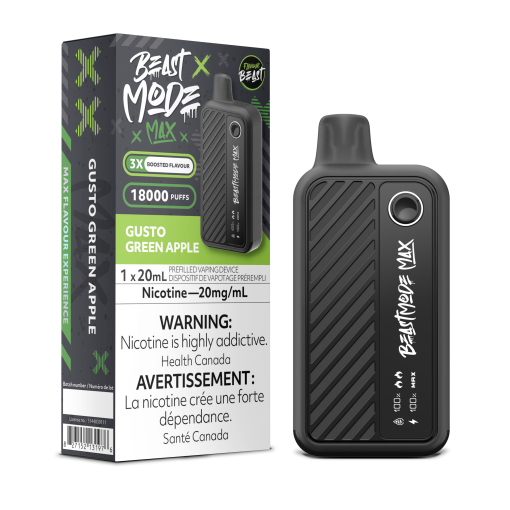 Beast Mode Max 18K Puffs- Gusto Green Apple (20mg/mL)