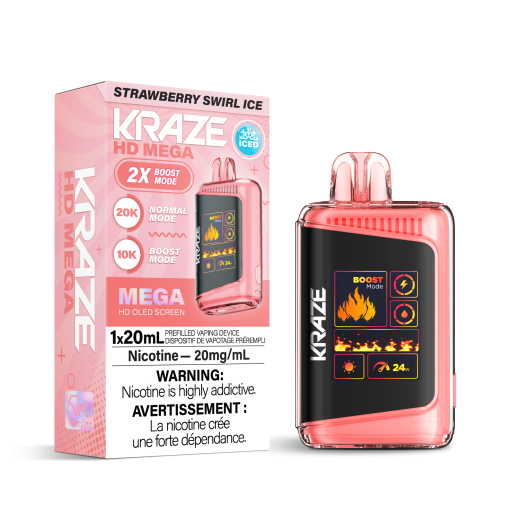 Kraze HD Mega 20K - Strawberry Swirl Ice